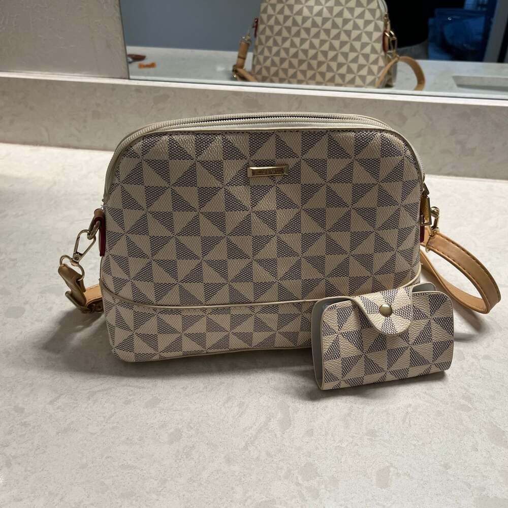 U.S. Polo Assn. Diamond Signature Crossbody Bag with Gold Chain Strap